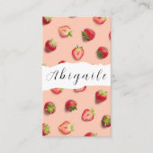 羽毛ベクターシームレスストロベリービジネスヴィンテージ 名刺 (正面)