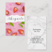 羽毛ベクターシームレスストロベリーヴィンテージ 名刺 (正面/裏面)