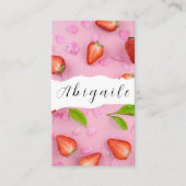 羽毛ベクターシームレスストロベリーヴィンテージ 名刺 (正面)