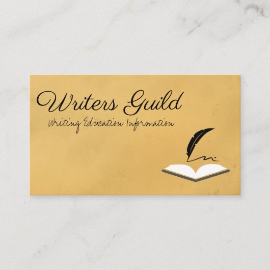 羽毛ペンと本 名刺 (正面)