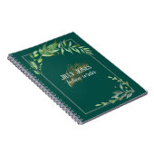 羽毛ペンと葉付きフレーム(スプルース緑) ノートブック (右側)