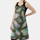 羽毛ボホのシームレスなパターン。部族の背中 エプロン (インサイチュ)