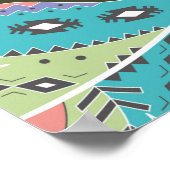 羽毛ボホのシームレスなパターン。部族の背中 ポスター (角)