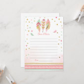 羽毛ボホトライバルゲストブックカードタイムカプセル カード (正面/裏面インサイチュ)