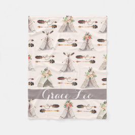 羽毛ボホ水彩毛布カスタマイズ布 フリースブランケット