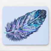 羽毛マウスパッカスタムトの色 – 青 マウスパッド (正面)