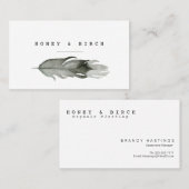 羽毛モダン水色名刺 名刺 (正面/裏面)