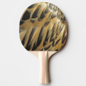 羽毛レイヤードブラウン金ゴールドファミリ名自然 卓球ラケット (裏面)