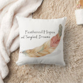 羽毛付き希望の枕 – Boho Renewal Accent クッション (ブランケット)