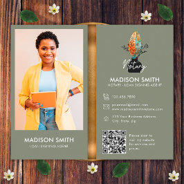 羽毛写真QRコード公証人ローン署名業者 名刺