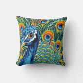 羽毛孔雀I クッション (正面)
