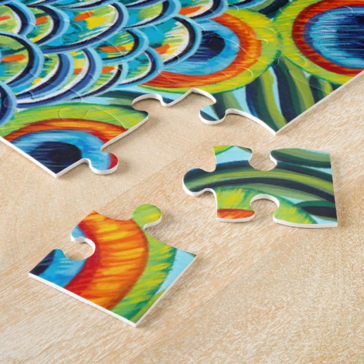 羽毛孔雀I ジグソーパズル (側面)