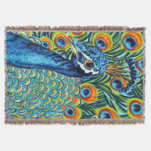 羽毛孔雀I スローブランケット (正面)