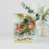 羽毛帽子をかぶったウミヘビ ポストカード (スタンド正面)