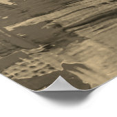 羽毛抽象芸術モダンブラウンオレンジポスタープリント ポスター (角)