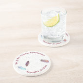 羽毛氏と夫人の名前のデザイン コースター (側面)