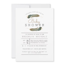 羽毛水色ベビーシャワー