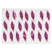 羽毛水色レッドピンク抱き枕 ラージペーパーバッグ (裏面)