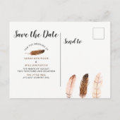 羽毛水色日付はがきを保存 案内ポストカード (裏面)