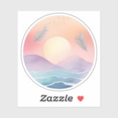 羽毛状の地平線の夕暮れ シール (シート)