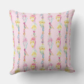 羽毛玉水彩ボホパターン(の模様が)ある枕 クッション (裏面)