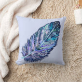 羽毛装飾用クッション-カスタムの色 – 青 クッション (ブランケット)