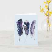 羽毛誕生日 カード (黄色い花)