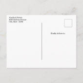 羽毛飾り付き2頭の馬ボホ結婚の 案内ポストカード (裏面)