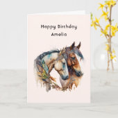 羽毛飾り付き2頭ボホ誕生日 カード (黄色い花)