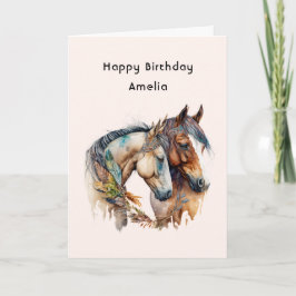 羽毛飾り付き2頭ボホ誕生日 カード