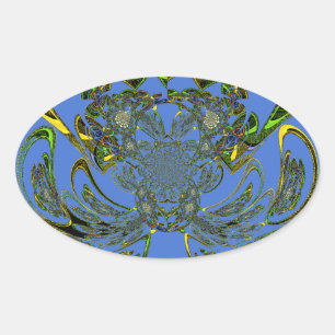 羽毛魚 楕円形シール