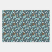 羽毛3色のバラエティー ラッピングペーパーシート (正面3)