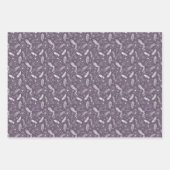 羽毛3色のバラエティー ラッピングペーパーシート (正面2)