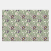 羽毛3色のバラエティー ラッピングペーパーシート (正面)