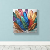 羽毛 キャンバスプリント (インサイチュ (ウッドフロア))