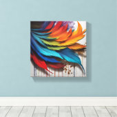 羽毛 キャンバスプリント (インサイチュ (ウッドフロア))