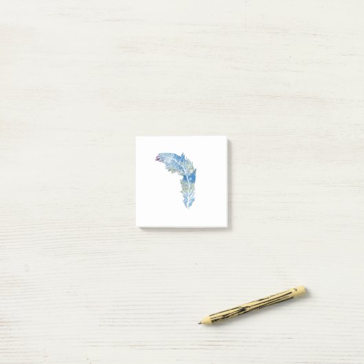 羽毛 ポストイット (デスク上)