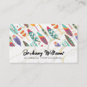 羽毛 |金箔大理石 名刺 (正面)