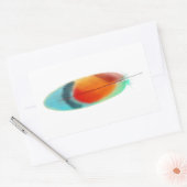 羽毛 長方形シール (封筒)