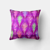 羽状パターン – おもしろい鮮やかと配色 クッション (裏面)