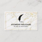 羽状ロゴ |金ゴールド縁ど |大理石 名刺 (正面)