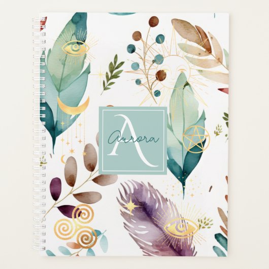 羽状花柄モノグラム プランナー手帳 (正面)