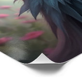 羽素晴らしピンクの妖精アート ポスター (コーナー)