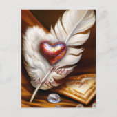 羽素朴とハート ポストカード (正面)