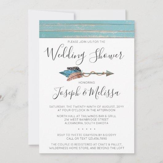 羽素朴矢ウェディングシャワー招待状 招待状 (正面)