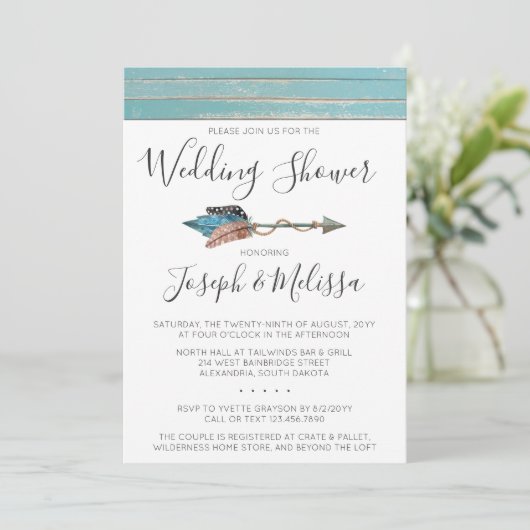 羽素朴矢ウェディングシャワー招待状 招待状 (スタンド正面)