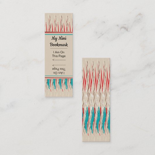 羽絵を描状線パターンのミニページマーカー スキニー名刺 (正面/裏面)