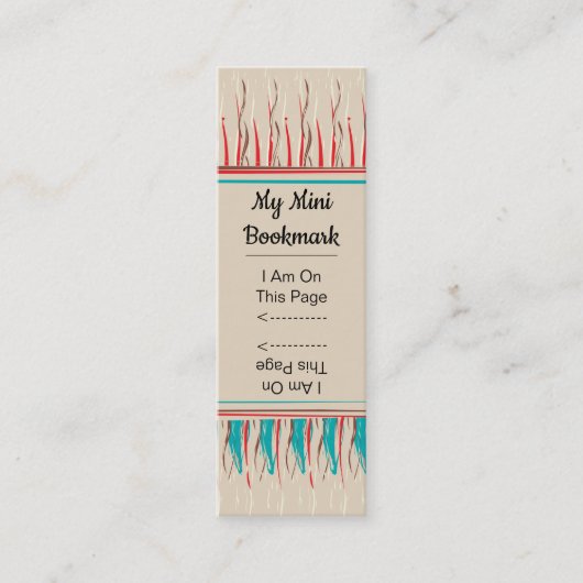 羽絵を描状線パターンのミニページマーカー スキニー名刺 (正面)