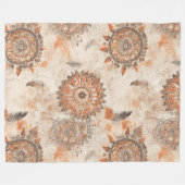 羽自然付き曼荼羅 フリースブランケット (正面(横))