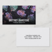 羽芸術的根 | 黒い革の背景 名刺 (正面/裏面)